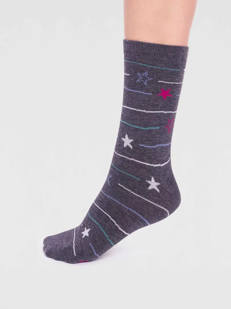 Thought Amaya Bamboo Night Sock Box Womens in Dark Grey Marle-1